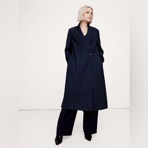 Banana Republic Navy 100% Wool Overcoat